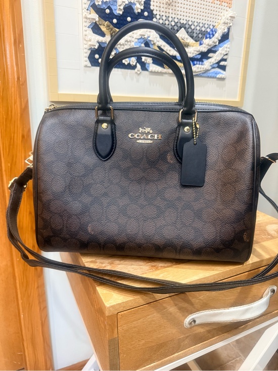 Coach Handbags - Coach Rowan Satchel Walmit and Black with Gold
